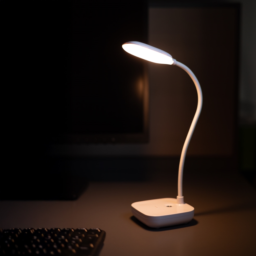 Zuma Line - LED Oplaadbaar tafellamp LED/7W/1200 mAh 3000/4500/6000K CRI 90 wit