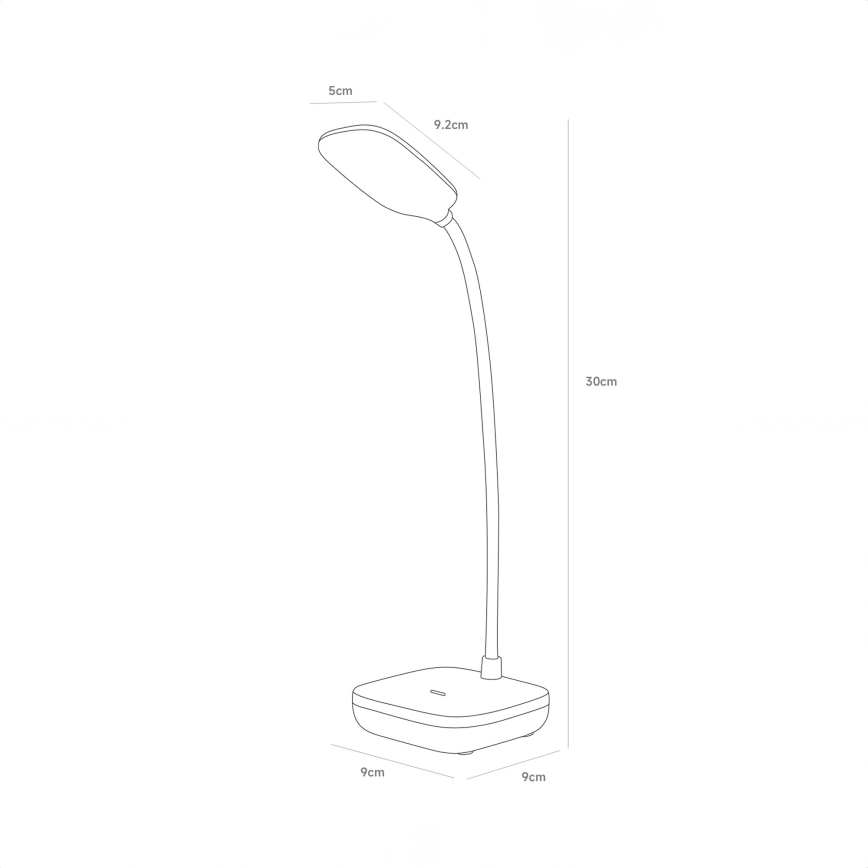 Zuma Line - LED Oplaadbaar tafellamp LED/7W/1200 mAh 3000/4500/6000K CRI 90 wit