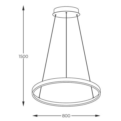 Zuma Line - LED Hanglamp aan een koord LED/36W/230V 3000/4000/6000K diameter 80 cm goud