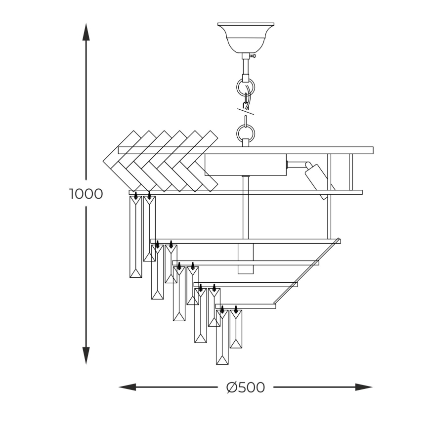 Zuma Line - Hanglamp aan een ketting 9xE14/40W/230V goud