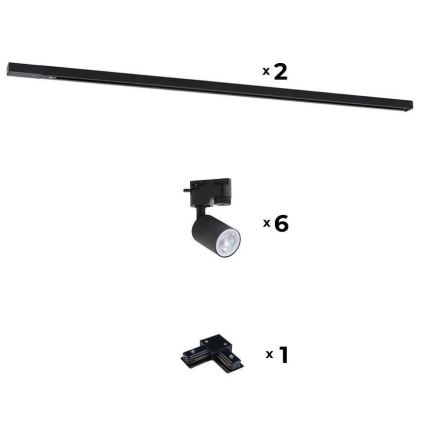 Zuma Line - Inbouwspot voor railsysteem 6xGU10/10W/230V zwart + railaccessoires