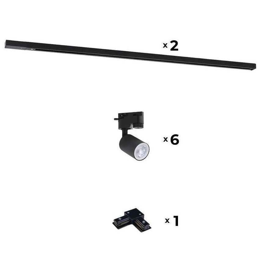 Zuma Line - Inbouwspot voor railsysteem 6xGU10/10W/230V zwart + railaccessoires