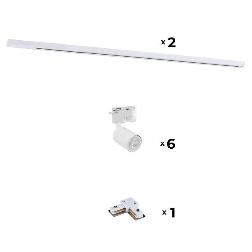 Zuma Line - Spot voor een rail Systeem 6xGU10/10W/230V wit + rail accessoires