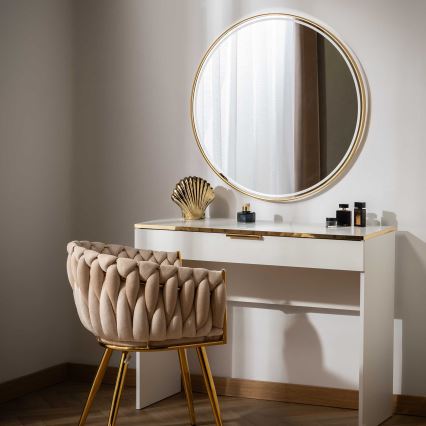 Zuma Line - LED badkamerspiegel met achtergrondverlichting, 36W, 230V, 3000/4000/6000K, Ø 80 cm, IP44, goudkleurig