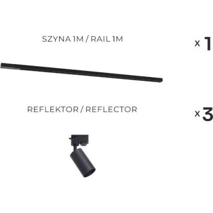 Zuma Line - Spot voor railsysteem 3xGU10/35W/230V zwart