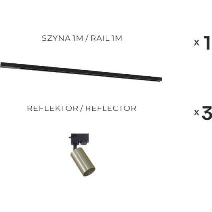 Zuma Line - Railspot 3xGU10/35W/230V zwart/goud