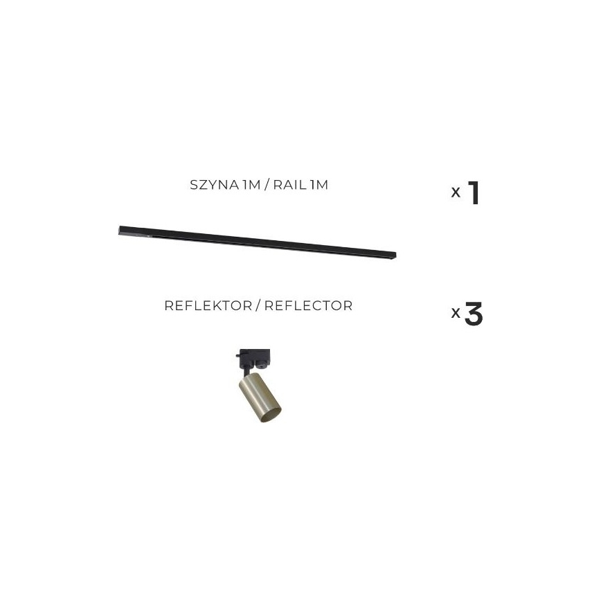Zuma Line - Railspot 3xGU10/35W/230V zwart/goud