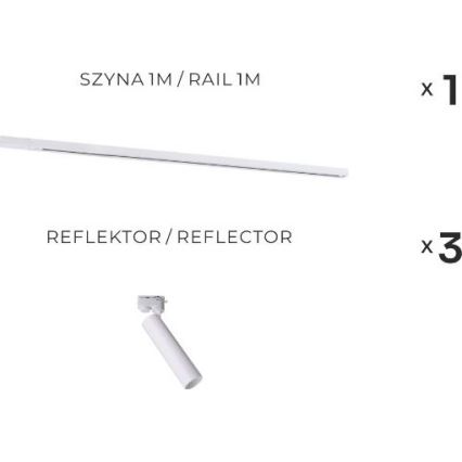 Zuma Line - Inbouwspot in railsysteem 3xGU10/35W/230V wit