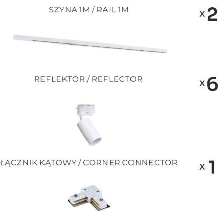 Zuma Line - Railspot voor tracksysteem 6xGU10/35W/230V wit