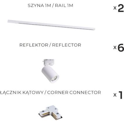 Zuma Line - Railspot 6x GU10/35W/230V wit