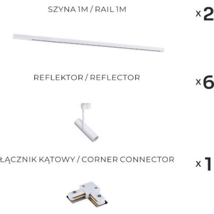 Zuma Line - Inbouwspot in railsysteem 6xGU10/35W/230V wit