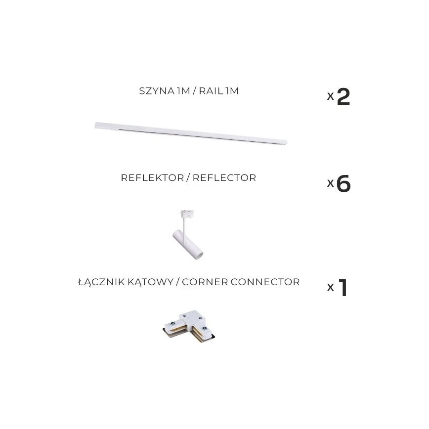 Zuma Line - railspot in railsysteem 6xGU10/35W/230V wit