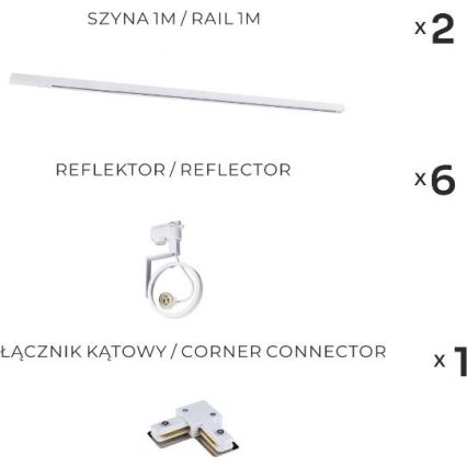 Zuma Line - Spotverlichting in railsysteem 6xGU10/15W/230V wit