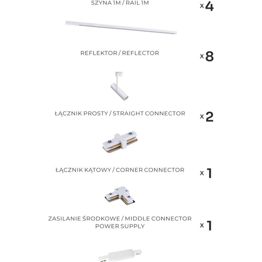 Zuma Line - Railspot 8x GU10/35W/230V, wit