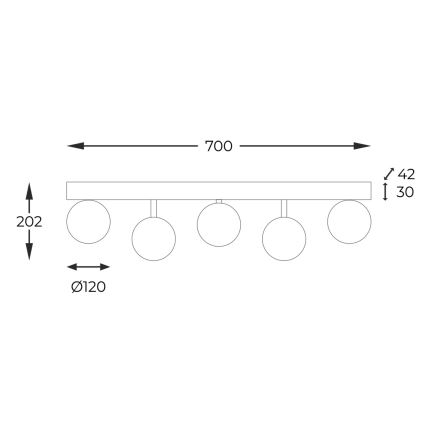 Zuma Line - Bevestigde hanglamp 5xG9/40W/230V