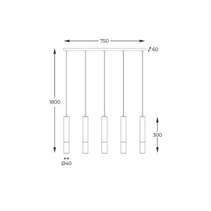 Zuma Line - Hanglamp aan een koord 4xG9/28W/230V hout