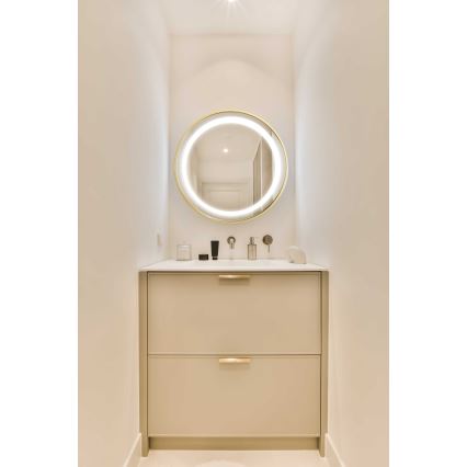 Zuma Line - LED Badkamer wand spiegel met een achtergrondverlichting LED/24W/230V 3000/4000/6000K diameter 60 cm IP44 goud