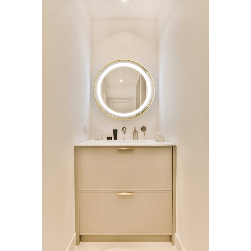 Zuma Line - LED Badkamer wand spiegel met een achtergrondverlichting LED/24W/230V 3000/4000/6000K diameter 60 cm IP44 goud