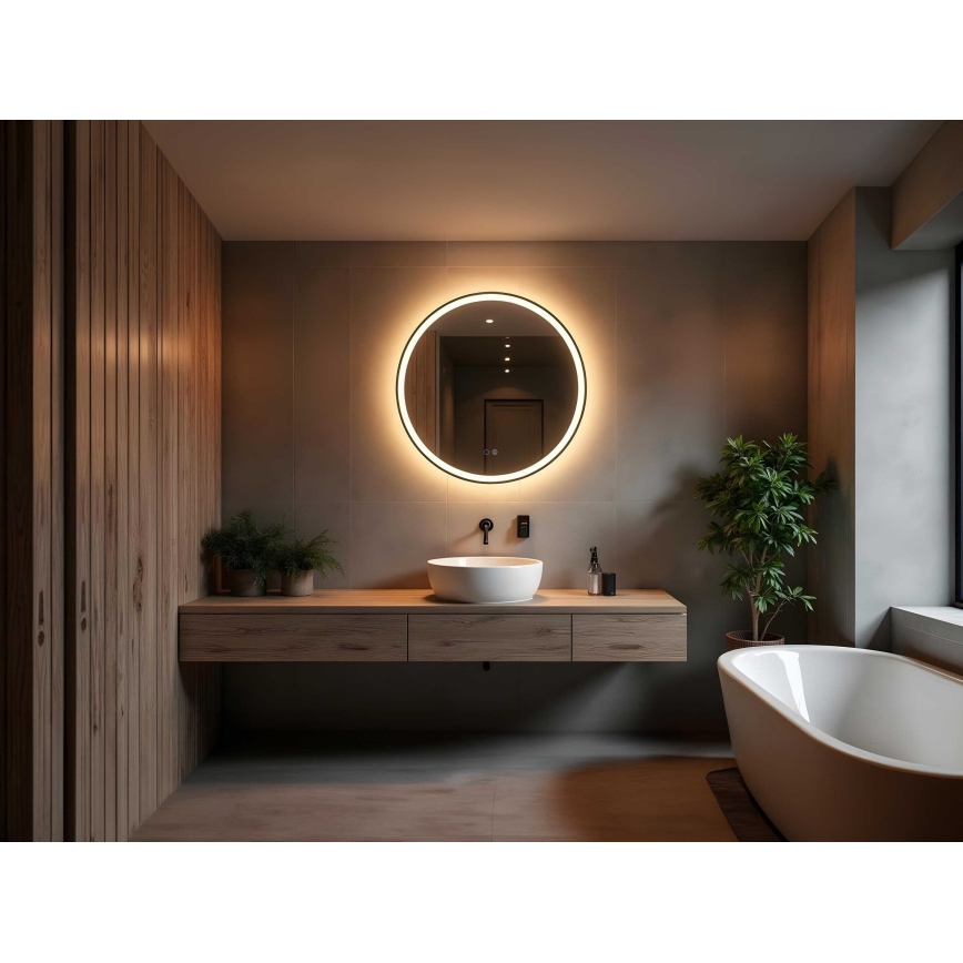 Zuma Line - LED Badkamer verwarmde wand spiegel met een achtergrondverlichting LED/24W/230V 3000/4000/6000K diameter 80 cm IP44
