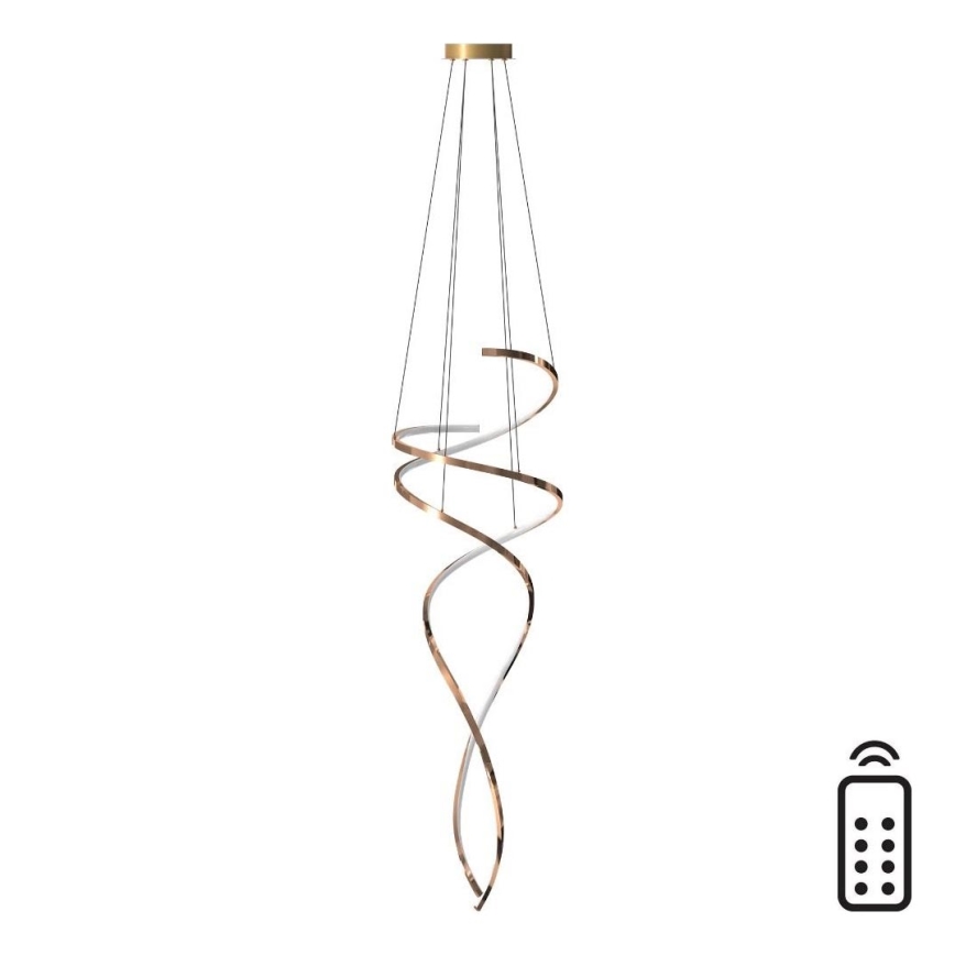 Zuma Line - Dimbare LED hanglamp aan een koord LED/68W/230V 3000/4000/6000K Roségoud + afstandsbediening