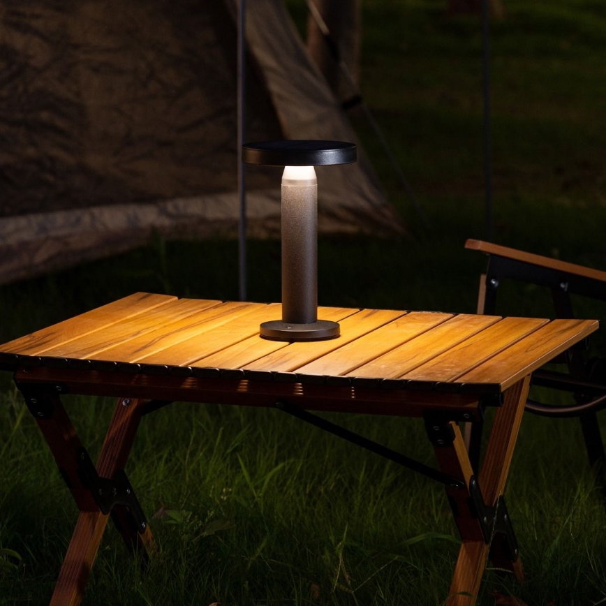 Zuma Line - LED Dimbaar zonne- oplaadbaar tafellamp LED/2W/2000 mAh IP44 zwart