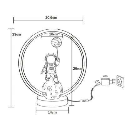 Zuma Line - LED Tafellamp LED/4W/5V zwart