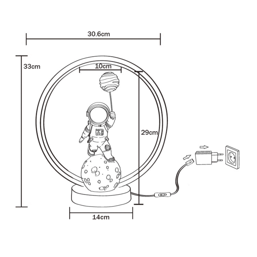 Zuma Line - LED Tafellamp LED/4W/5V zwart