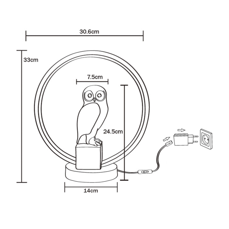 Zuma Line - LED Tafellamp LED/4W/5V zwart/wit
