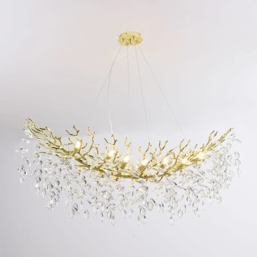 Zuma Line - Hanglamp aan kabel 14xG9/3,5W/230V 115x40 cm goud