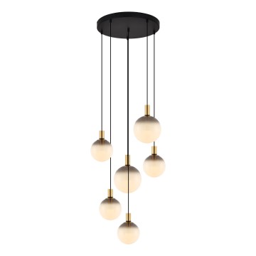 Zuma Line - Hanglamp aan kabel 6xE27/25W/230V Ø 75 cm goud/zwart