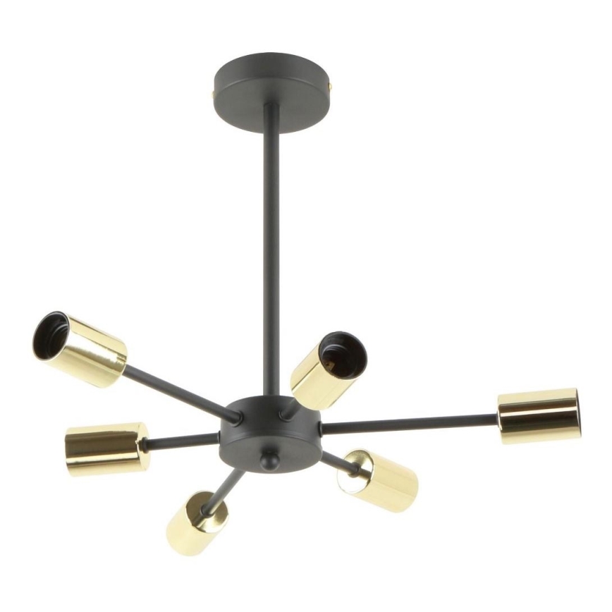 Zuma Line - Hanglamp met vaste pendel 6xE27/40W/230V zwart/goud