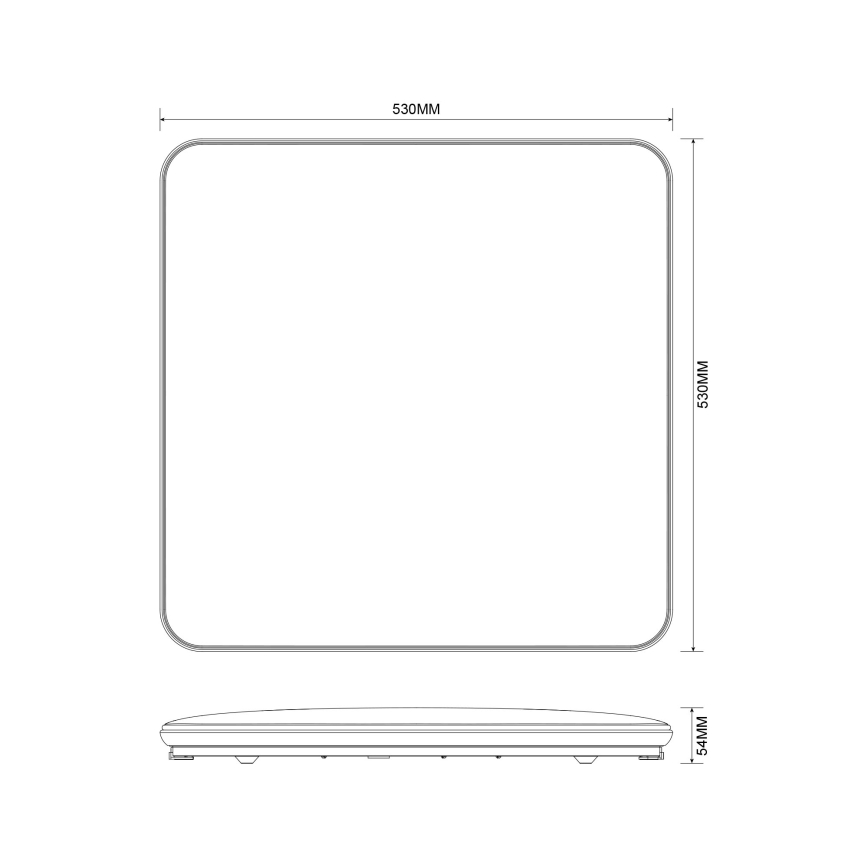 Zuma Line - Dimbare LED plafondlamp LED/48W/230V 53x53 cm glanzend chroom