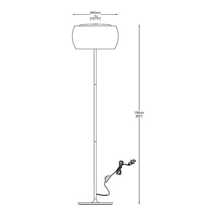 Zuma Line - Kristallen vloerlamp CRYSTAL 4x G9 / 42W / 230V