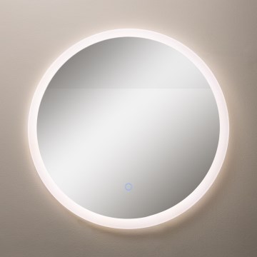Zuma Line - LED badkamerspiegel voor wandmontage met geïntegreerde LED-achtergrondverlichting, 24W, 230V, 3000/4000/6000K, Ø 60 cm, IP44