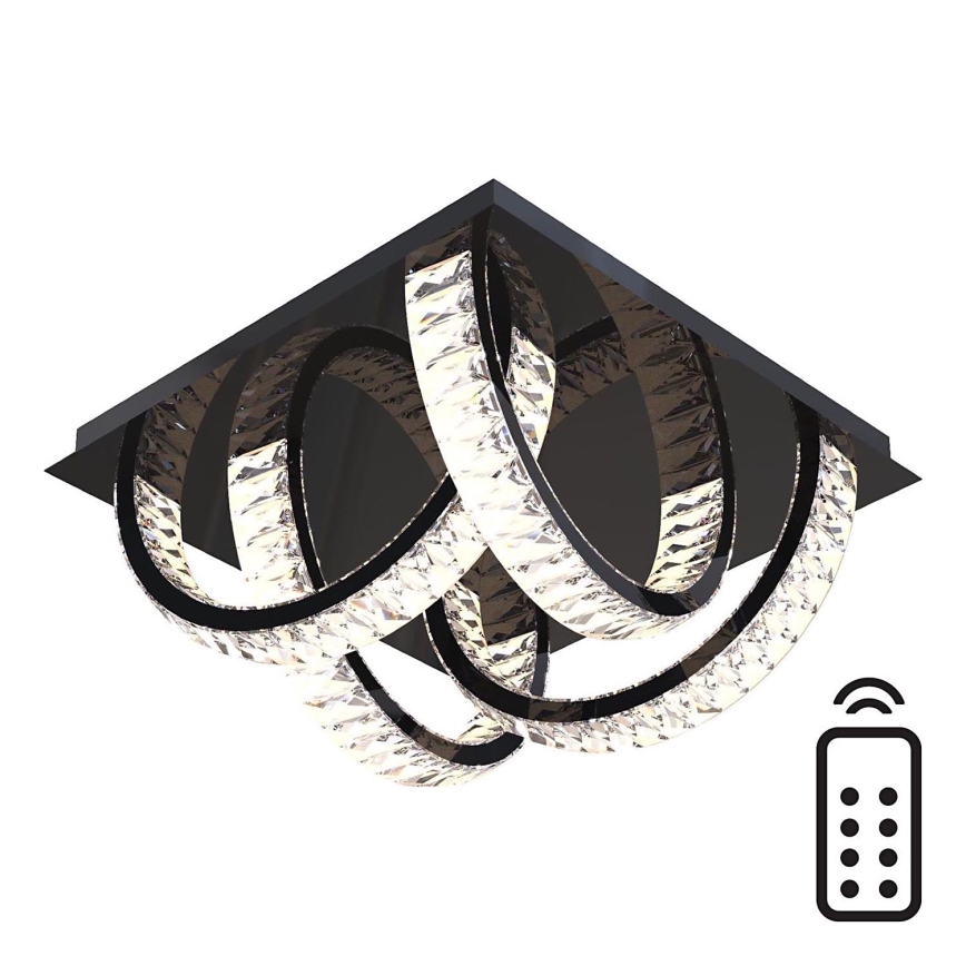 Zuma Line - LED Dimbare kristallen plafondlamp LED/23,5W/230V 2700-6000K zwart + afstandsbediening