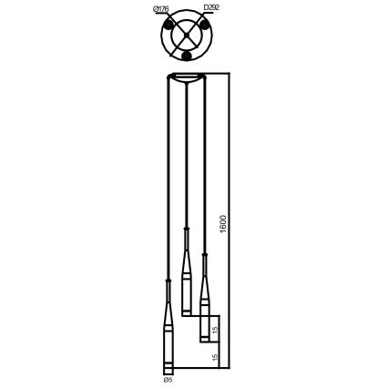 Zuma Line - Hanglamp aan een koord 3xG9/40W/230V