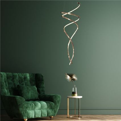 Zuma Line - Dimbare LED hanglamp aan een koord LED/68W/230V 3000/4000/6000K Roségoud + afstandsbediening