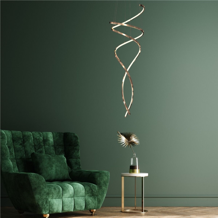 Zuma Line - Dimbare LED hanglamp aan een koord LED/68W/230V 3000/4000/6000K Roségoud + afstandsbediening