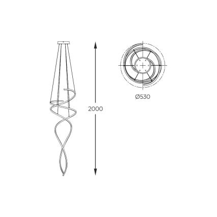 Zuma Line - Dimbare LED hanglamp aan een koord LED/68W/230V 3000/4000/6000K Roségoud + afstandsbediening