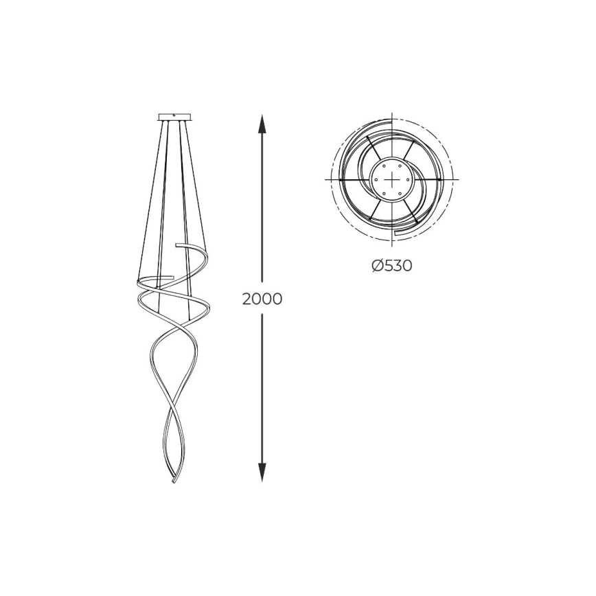 Zuma Line - Dimbare LED hanglamp aan een koord LED/68W/230V 3000/4000/6000K Roségoud + afstandsbediening