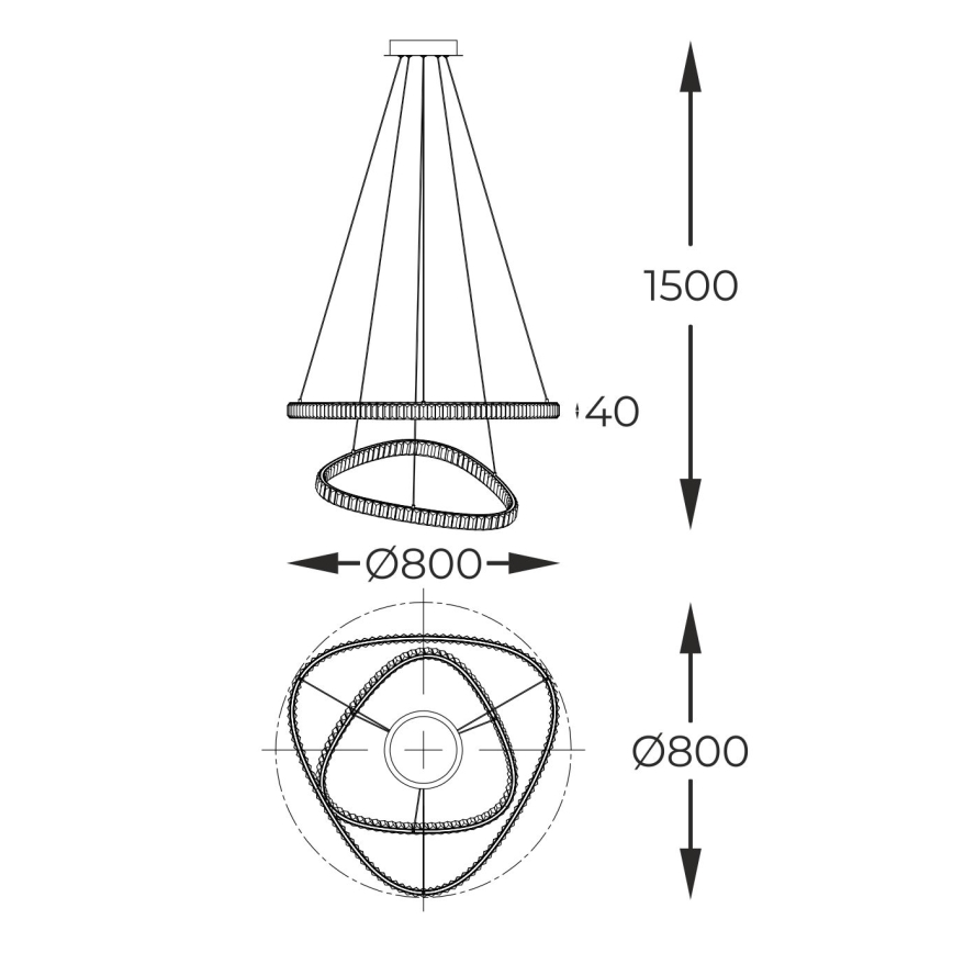 Zuma Line - LED dimbare kristallen hanglamp aan kabel LED/36W/230V 2700-6000K + afstandsbediening