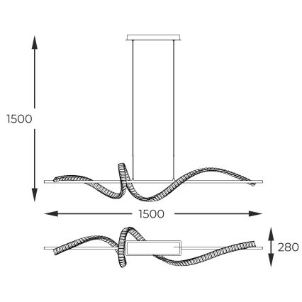 Zuma Line - LED dimbare kristallen hanglamp aan kabel LED/24,5W/230V 2700-6000K + afstandsbediening