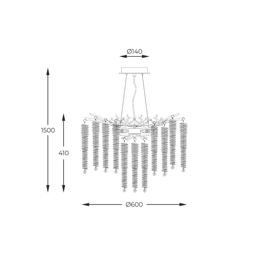 Zuma Line - Hanglamp aan een koord 8xG9/3,5W/230V goud