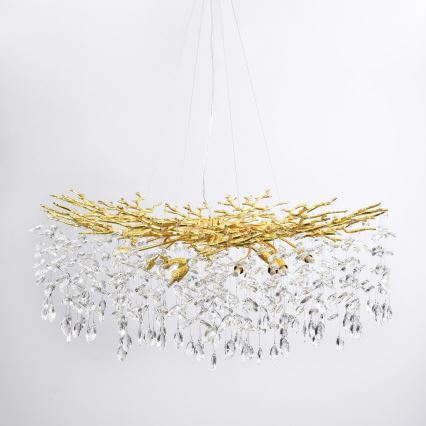 Zuma Line - Kroonluchter aan kabel 14xG9/3,5W/230V pr. 100 cm goud
