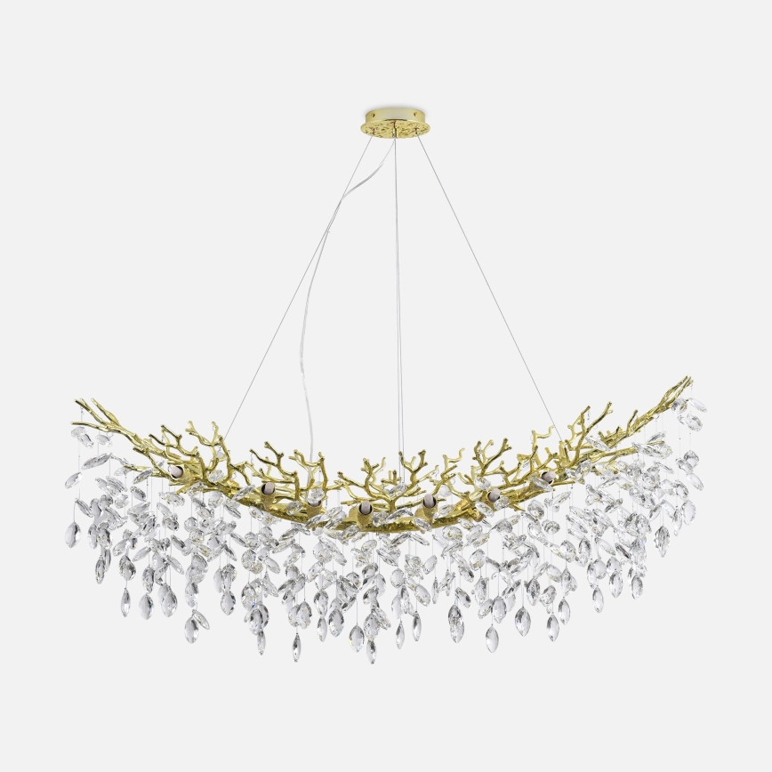 Zuma Line - Hanglamp aan kabel 14xG9/3,5W/230V 115x40 cm goud