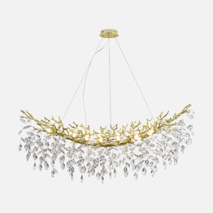 Zuma Line - Hanglamp aan kabel 14xG9/3,5W/230V 115x40 cm goud