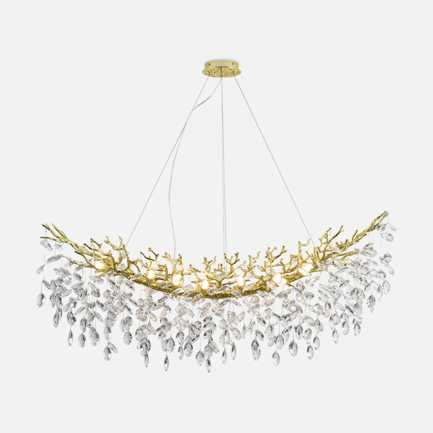 Zuma Line - Hanglamp aan kabel 14xG9/3,5W/230V 115x40 cm goud