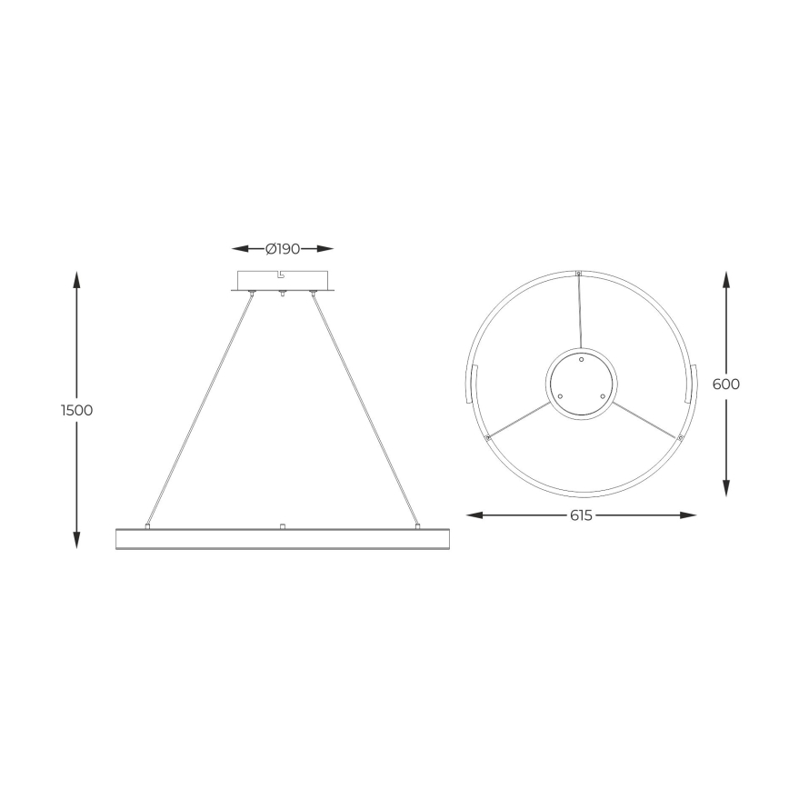Zuma Line - Dimbare LED hanglamp aan een koord LED/30W/230V zwart/goud