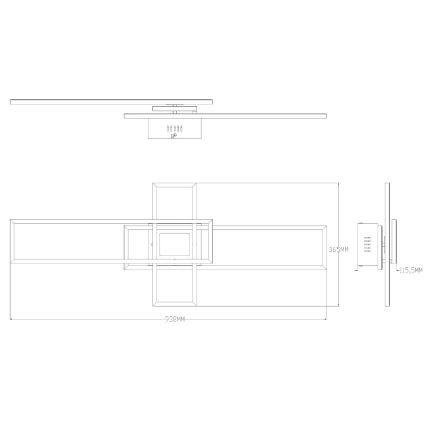 Zuma Line - Dimbare LED Plafondlamp LED/55W/230V 3000-6000K zwart + afstandsbediening