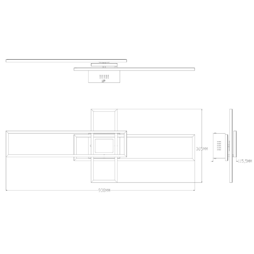 Zuma Line - Dimbare LED Plafondlamp LED/55W/230V 3000-6000K zwart + afstandsbediening